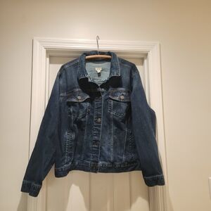 a.n.a Dark Wash Denim Jacket Size 3X Plus Size Classic Jean Jacket Y2K Casual